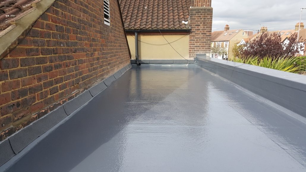 Smooth grey flat roof surface